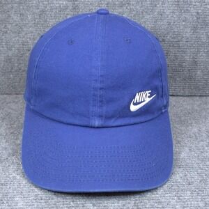 Nike Hat Cap Strap Back Blue Twill Embroidered‎ Swoosh Logo Womens One Size